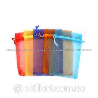 Подарочные мешочки из органзы 9*14см микс, шт